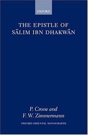 Front cover of The Epistle of Salim ibn Dhakwān by Sālim ibn Dhakwān
