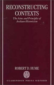 Cover of Reconstructing contexts by Hume, Robert D.