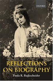 Cover of Reflections on biography by Paula R. Backscheider
