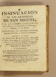 Front cover of Insinuacion de las grandezas de San Miguel by Manuel Collado de Ruete