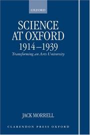 Cover of Science at Oxford, 1914-1939 by Jack Morrell