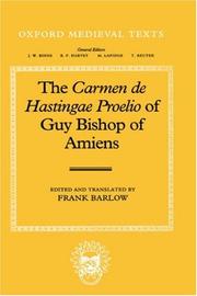 Front cover of The Carmen de Hastingae proelio of Guy, Bishop of Amiens by Wido Bishop of Amiens