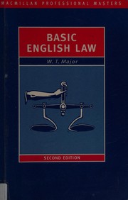 Front cover of Basic English Law (Palgrave Law Masters) by W.T Major