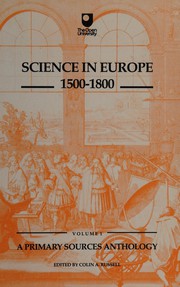 Front cover of Science in Europe 1500-1800 by Colin Archibald Russell