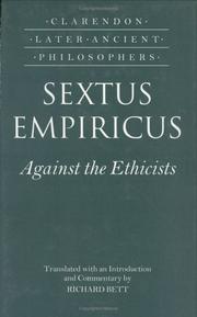 Cover of Against the ethicists by Sextus Empiricus.