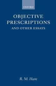 Cover of Objective prescriptions, and other essays by Hare, R. M.