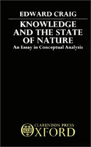 Front cover of Knowledge and the State of Nature by Edward Craig