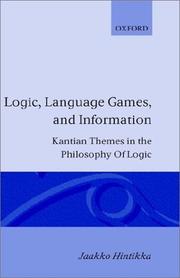 Front cover of Logic, language-games and information by Jaakko Hintikka