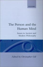 Front cover of The Person and the Human Mind by Christopher Gill
