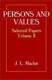 Cover of Persons and values by J. L. Mackie