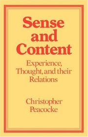 Cover of Sense and Content by Christopher Peacocke