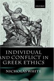 Cover of Individual and Conflict in Greek Ethics by Nicholas White