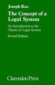 Front cover of The concept of a legal system by Joseph Raz