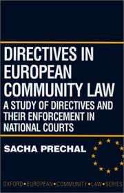Front cover of Directives in European Community law by Sacha Prechal