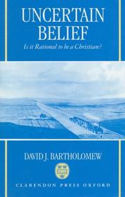 Cover of Uncertain belief by David J. Bartholomew