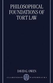 Cover of Philosophical Foundations of Tort Law by David G. Owen