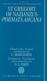 Cover of Poemata arcana by Gregory of Nazianzus, Saint