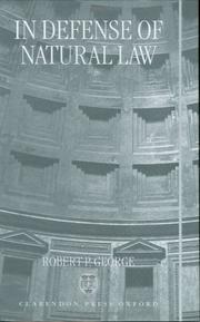 Front cover of In defense of natural law by Robert P. George