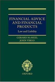 Front cover of Financial advice and financial products by Gerard McMeel