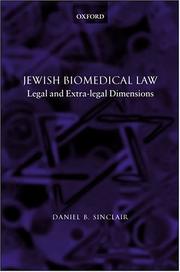Cover of Jewish biomedical law by Daniel B. Sinclair