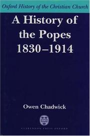 Front cover of A history of the popes, 1830-1914 by Owen Chadwick