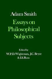 Cover of Essays on philosophical subjects by Adam Smith