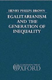 Cover of Egalitarianism and the generation of inequality by Ernest Henry Phelps Brown