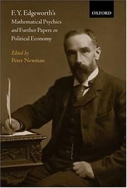 Front cover of F.Y. Edgeworth : mathematical psychics and further papers on political economy by Edgeworth, Francis Ysidro