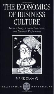 Front cover of The economics of business culture by Mark Casson