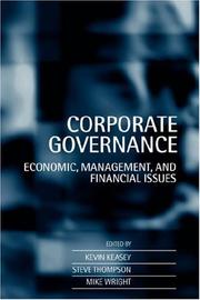 Front cover of Corporate governance by Kevin Keasey
