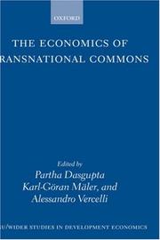Front cover of The economics of transnational commons by Partha Dasgupta