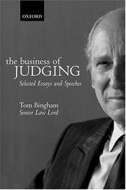 Front cover of The Business of Judging by Tom Bingham