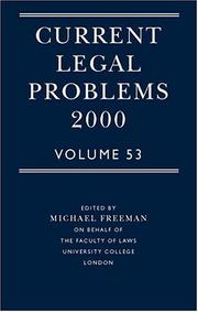 Cover of Current Legal Problems 2000 by M. D. A. Freeman