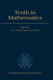 Cover of Truth in mathematics by H. G. Dales