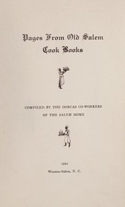 Front cover of Pages from Old Salem cook books by Louis Billy Pope