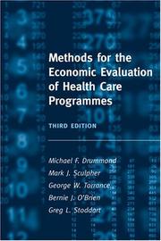 Front cover of Methods for the Economic Evaluation of Health Care Programmes by M. F. Drummond