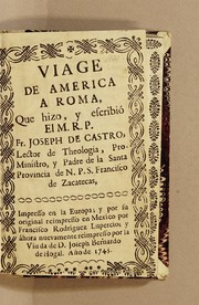 Front cover of Viage de America a Roma by José de Castro