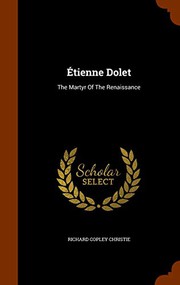 Cover of Étienne Dolet by Richard Copley Christie