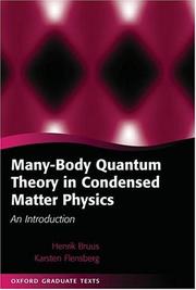 Front cover of Many-body quantum theory in condensed matter physics by Henrik Bruus