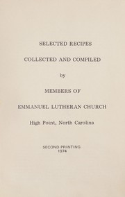 Front cover of Selected recipes by N.C.) Emmanuel Lutheran Church (High Point
