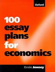Cover of 100 essay plans for economics by Ernie Jowsey
