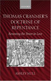 Front cover of Thomas Cranmer's Doctrine of Repentance by Ashley Null