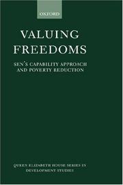 Front cover of Valuing Freedoms by Sabina Alkire