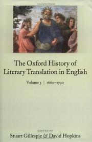 Cover of The Oxford history of literary translation in English by Stuart Gillespie