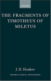 Cover of The fragments of Timotheus of Miletus by Timotheus of Miletus