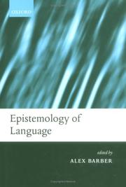 Front cover of EPISTEMOLOGY OF LANGUAGE; ED. BY ALEX BARBER by Alex Barber