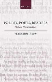 Front cover of Poetry, poets, readers by Robinson, Peter