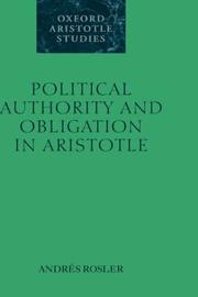 Front cover of Political authority and obligation in Aristotle by Andrés Rosler