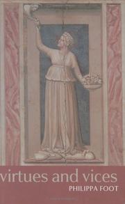 Front cover of Virtues and vices and other essays in moral philosophy by Philippa Foot