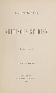 Front cover of De werken van E. J. Potgieter, proza, poëzy, kritiek by Everhardus Johannes Potgieter